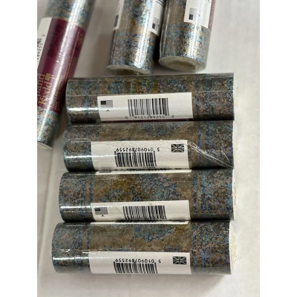 Shand Kydd Wallpaper Border 89255 Floral Blue Gold 8 Rolls 5.4 Yd NOS